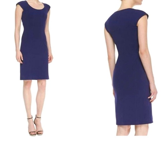Diane Von Furstenberg DVF April Cap Sleeve Scoop Neck Bodycon Dress Sz 6 - Picture 1 of 10